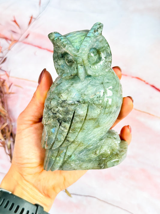 Labradorite Owl Carving