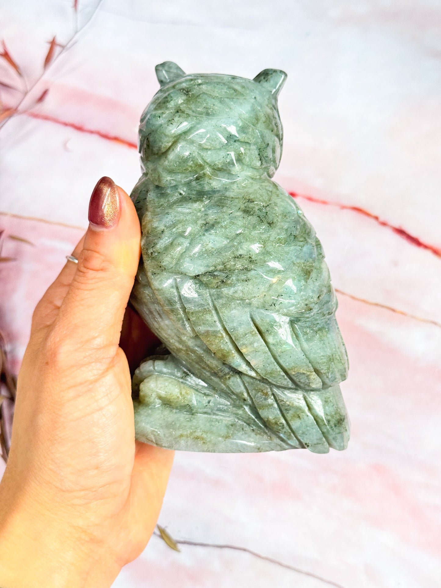 Labradorite Owl Carving