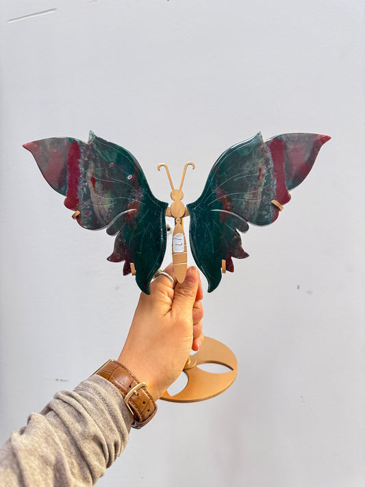 Ocean Jasper Butterfly Wing Pair