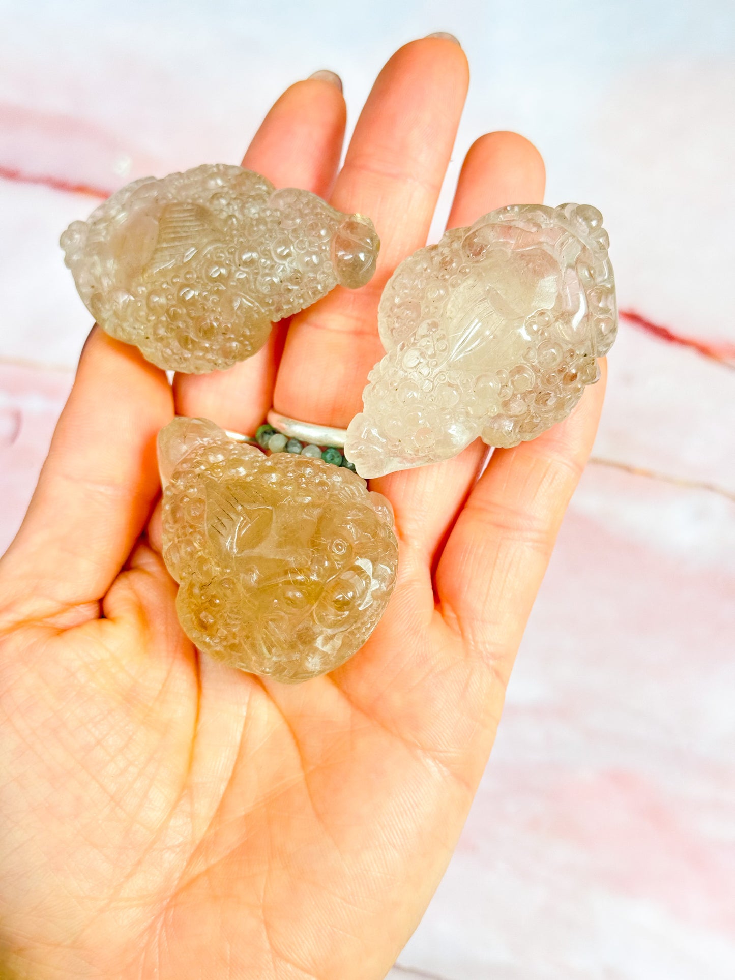 Gold Rutile Pixiu Carvings