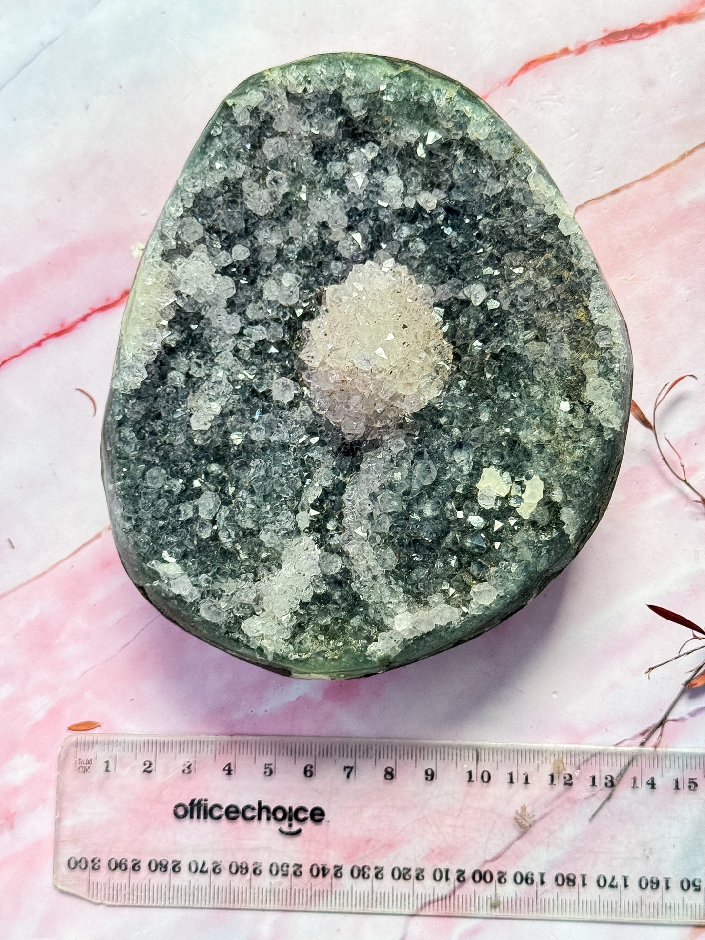 Amethyst Cluster with Calcite Ball