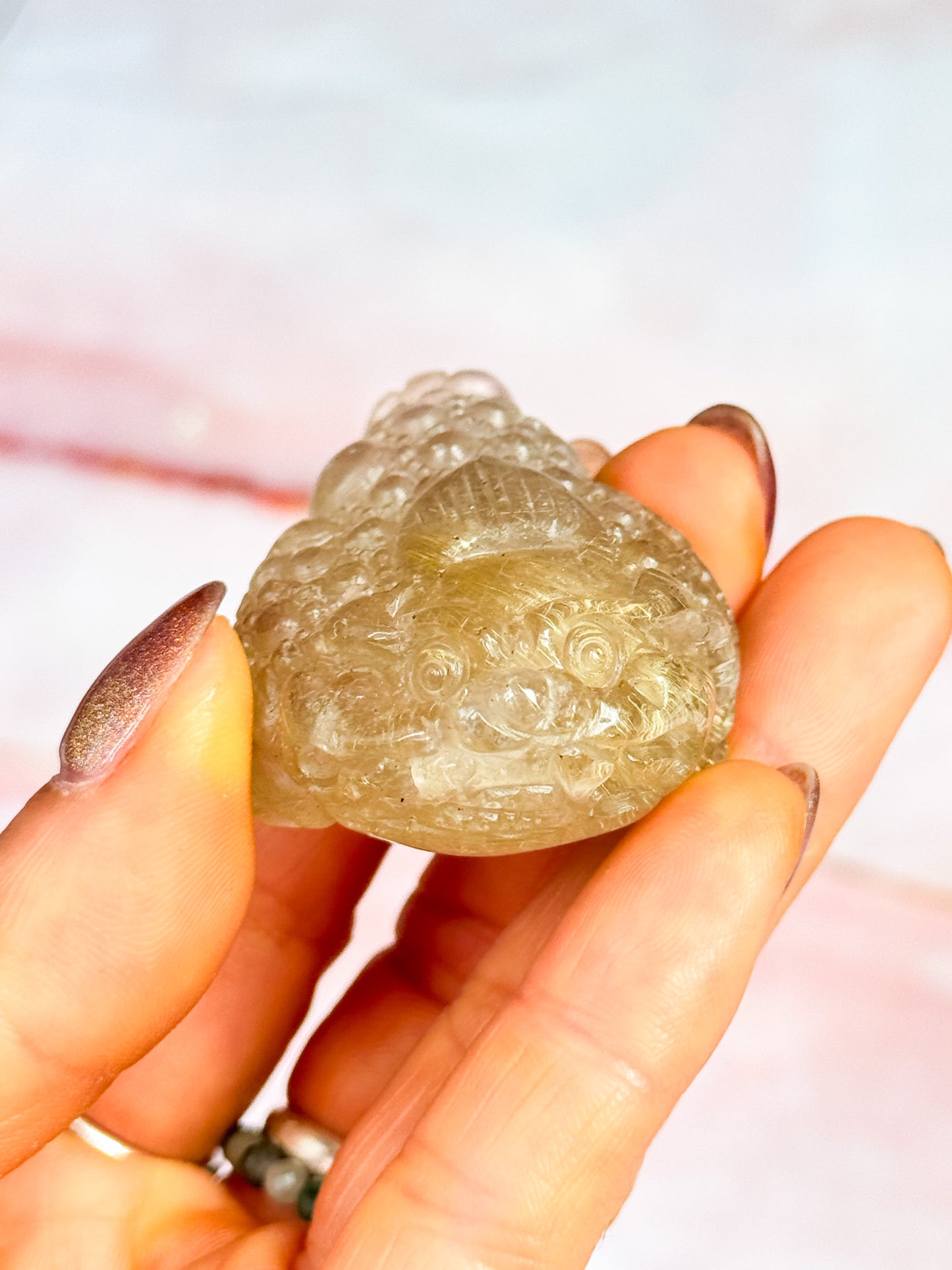 Gold Rutile Pixiu Carvings