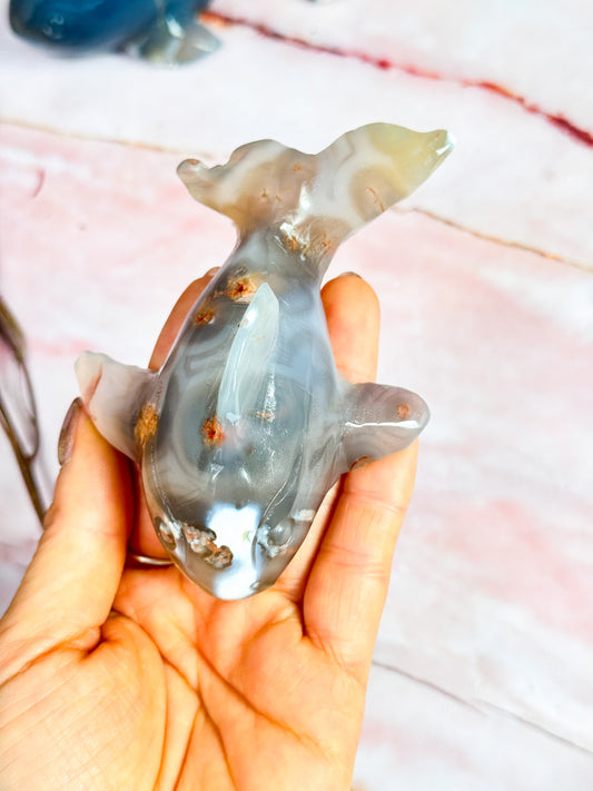 Orca Agate Dolphin Carving
