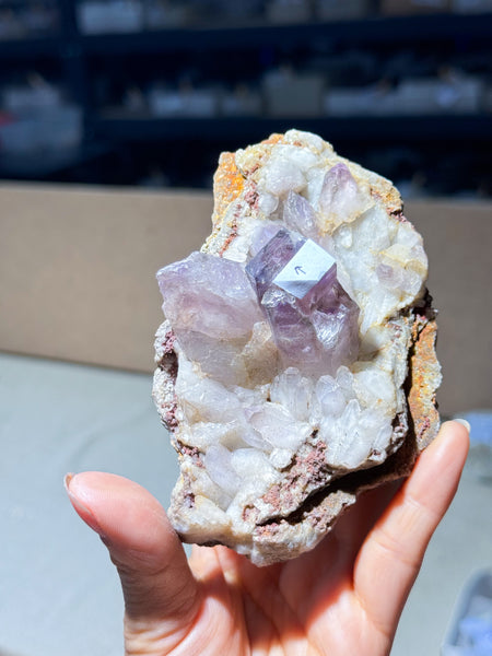 Amethyst Elestial Cluster with Enhydro