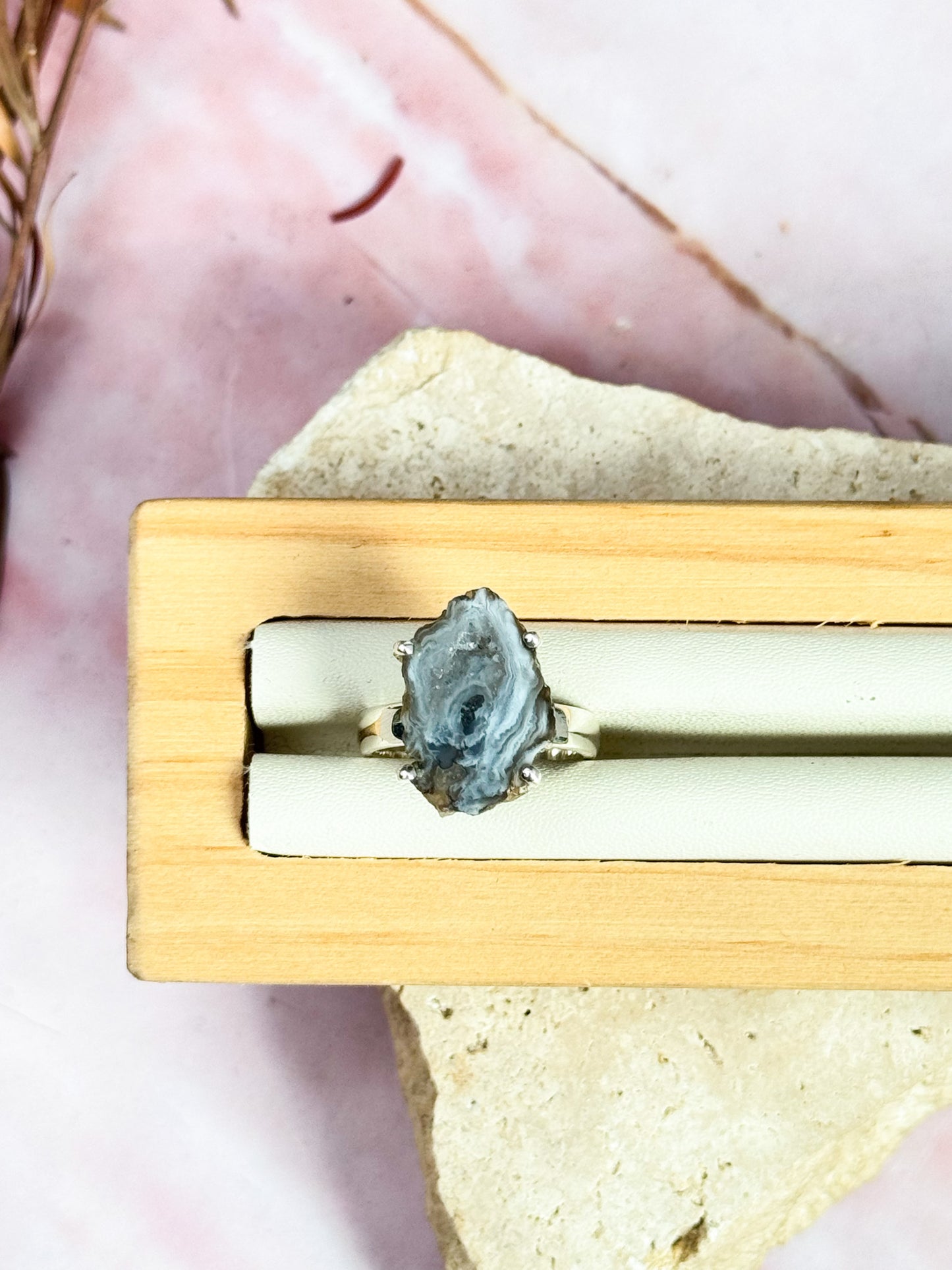 Agate Occos Geode Ring - Size 6