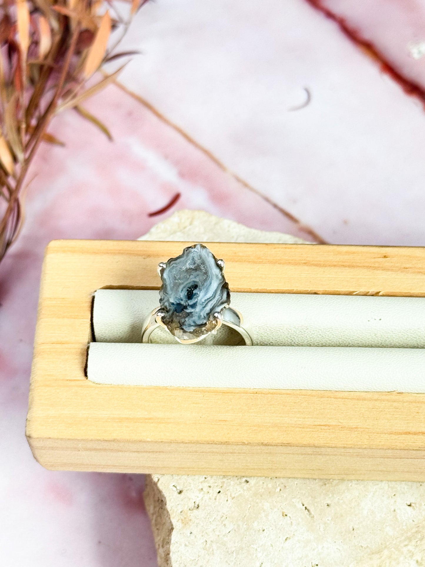 Agate Occos Geode Ring - Size 6
