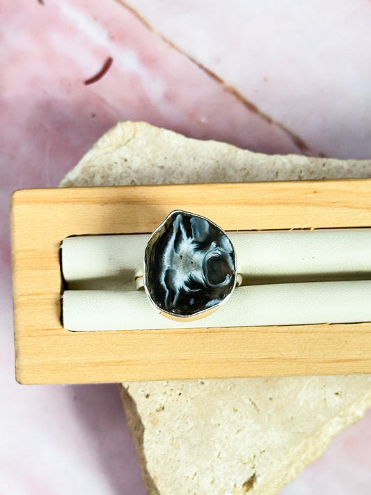 Agate Occos Geode Ring - Size 8.5