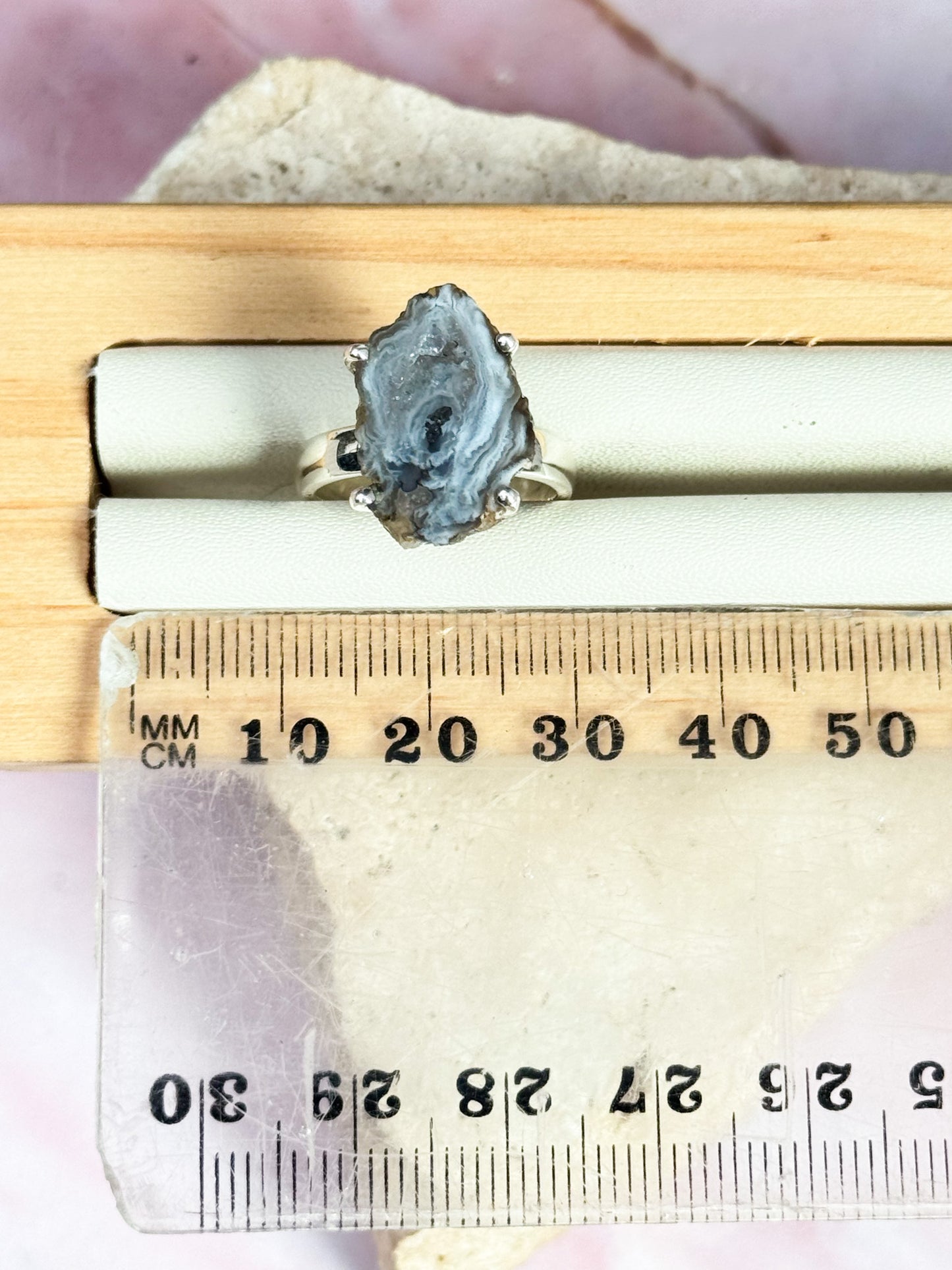 Agate Occos Geode Ring - Size 6