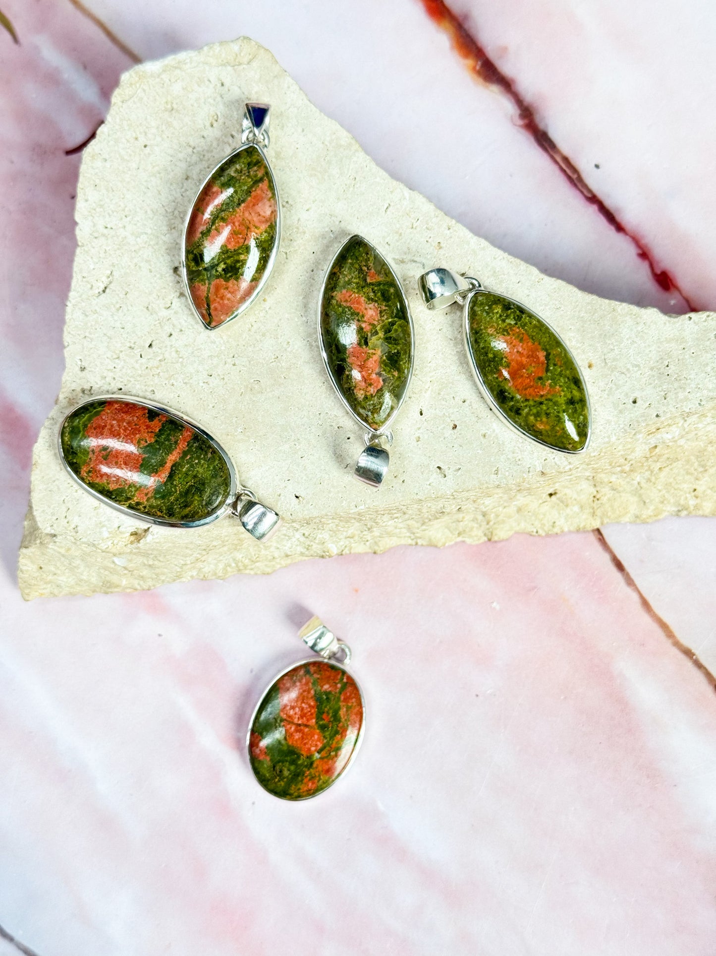 Unakite Pendants