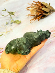 Variscite Double Hippo Carving