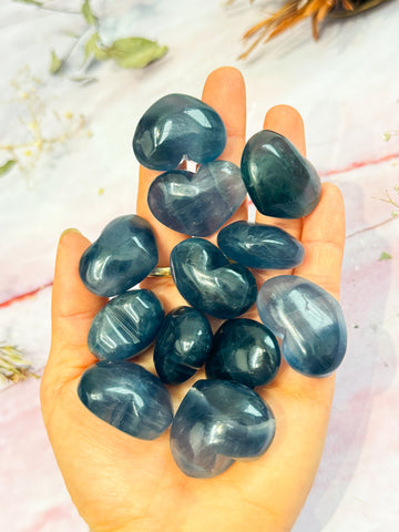 Blue Fluorite Hearts