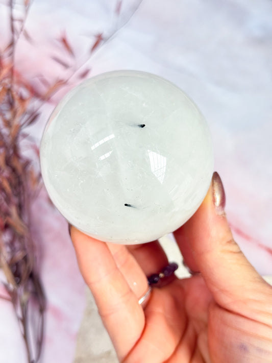 Tourmilated Quartz Sphere