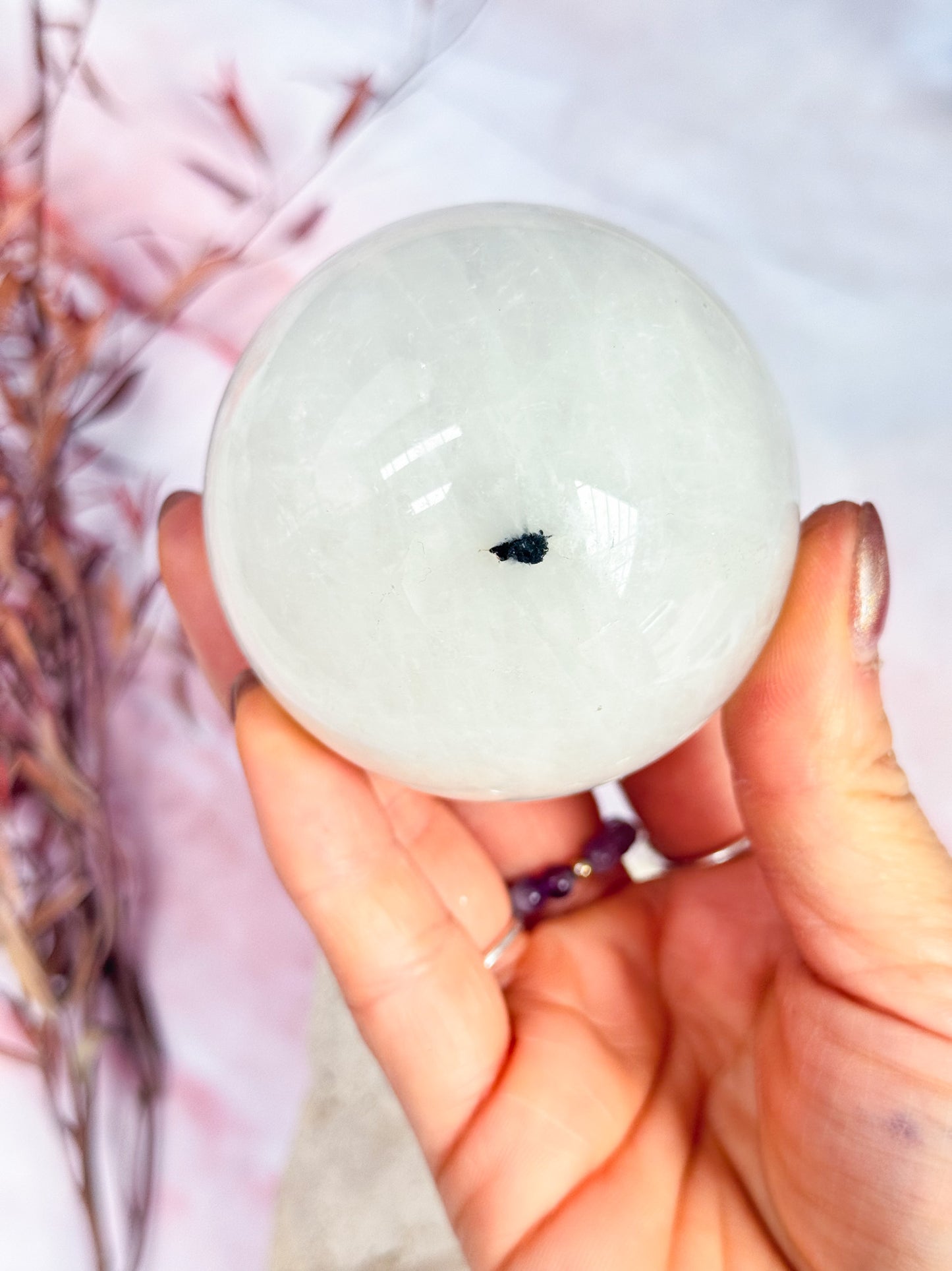 Tourmilated Quartz Sphere