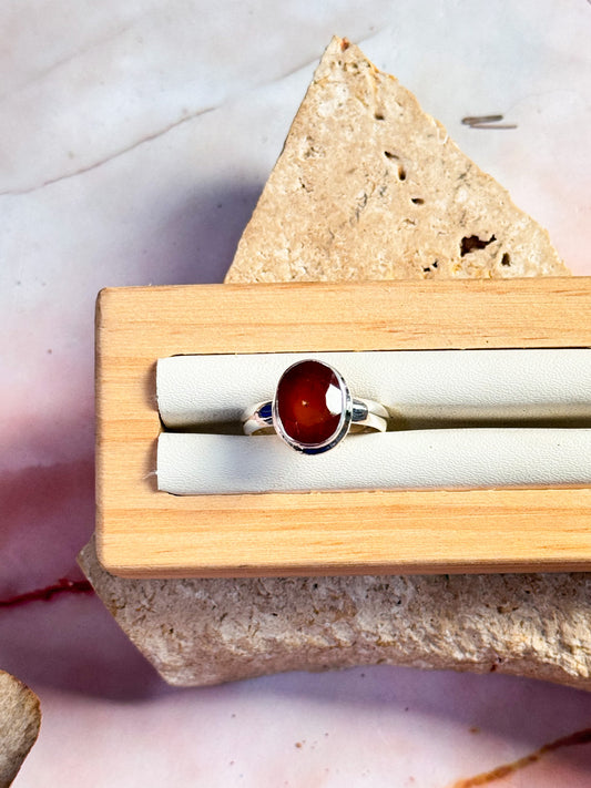 Hessonite Garnet Ring - Size US 6.5 #1
