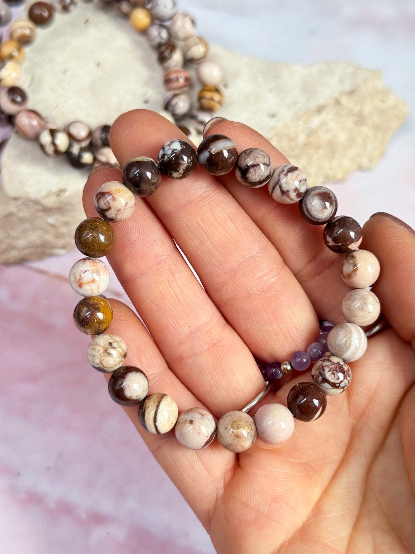 Pink Zebra Stone Bracelets