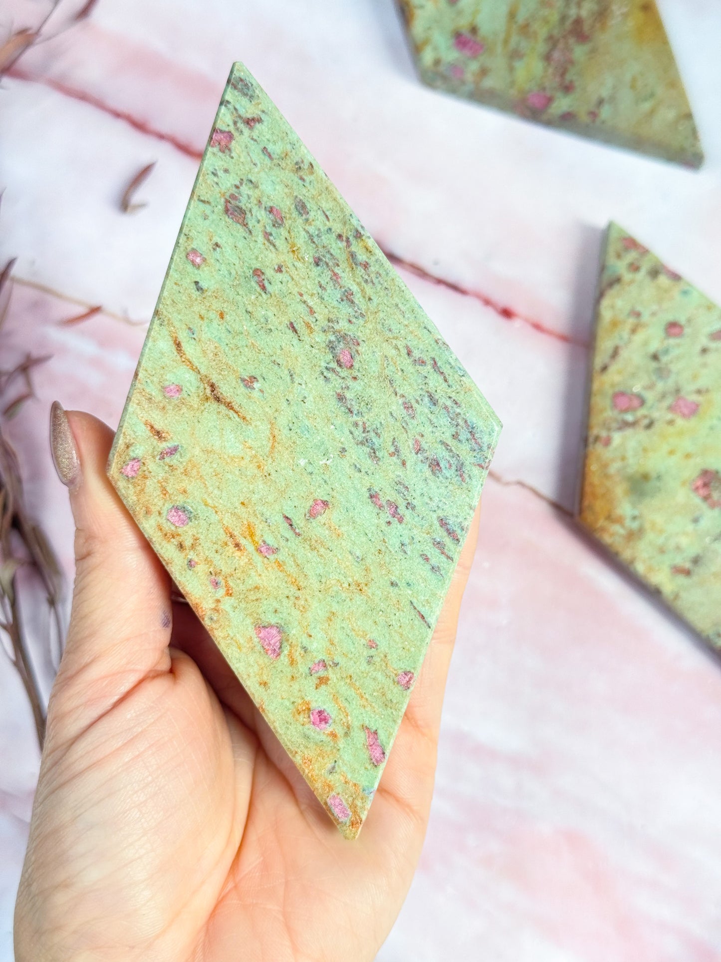 Ruby in Fuschite Diamonds