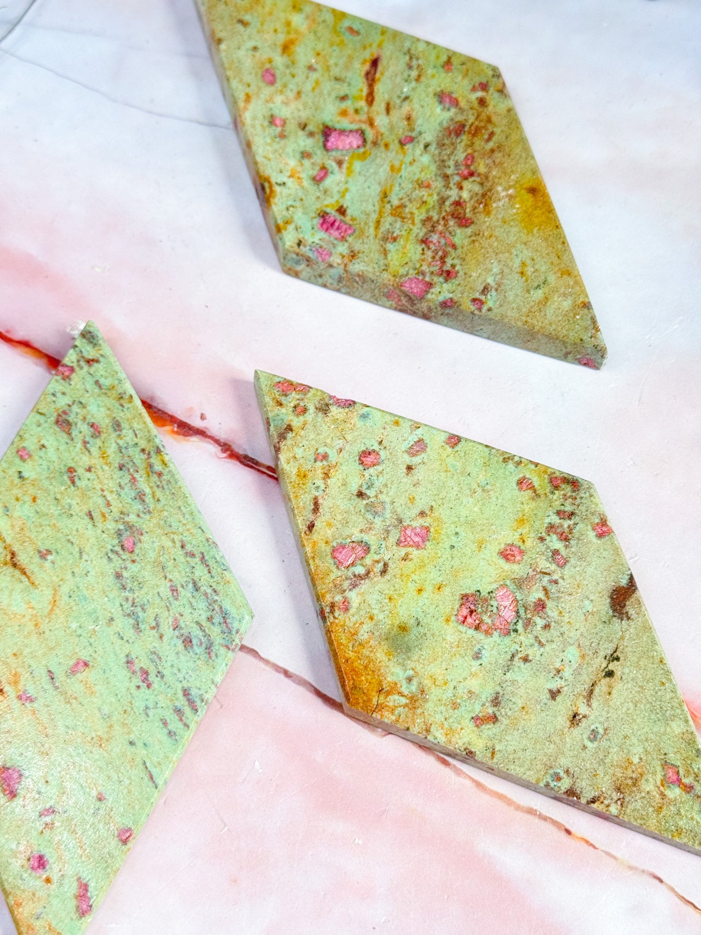 Ruby in Fuschite Diamonds