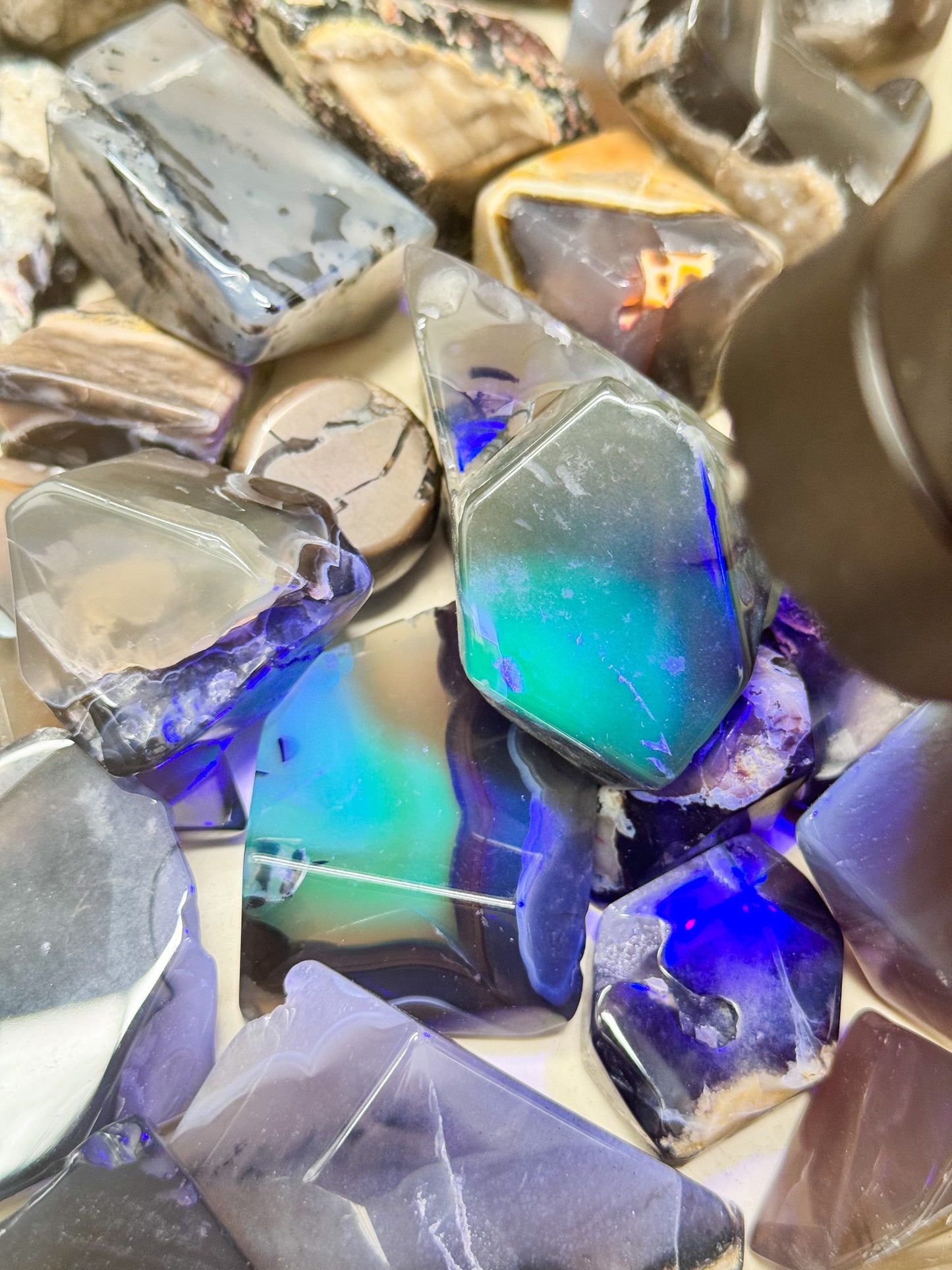 UV Reactive Volcanic Agate Freeforms