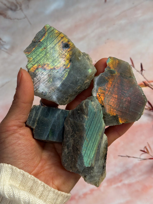 Labradorite Half-Polished Slices