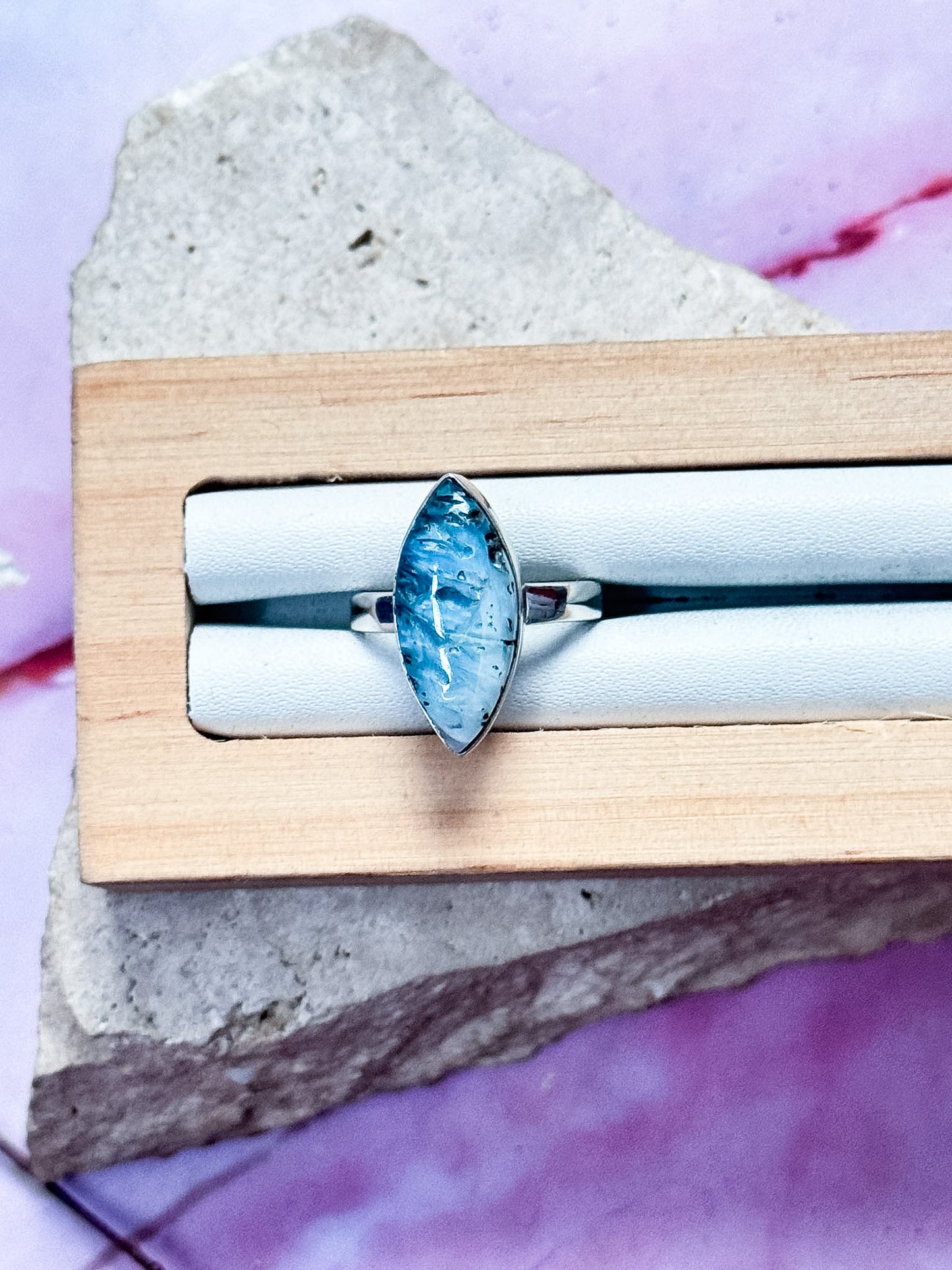 Blue Ice Glacerite Ring - Size 6
