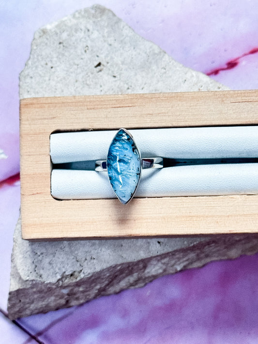 Blue Ice Glacerite Ring - Size 6