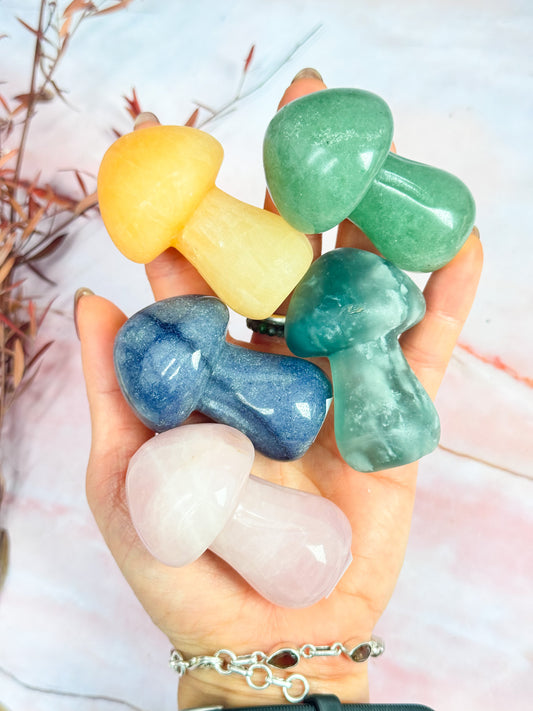 Chunky Crystal Mushroom Carvings