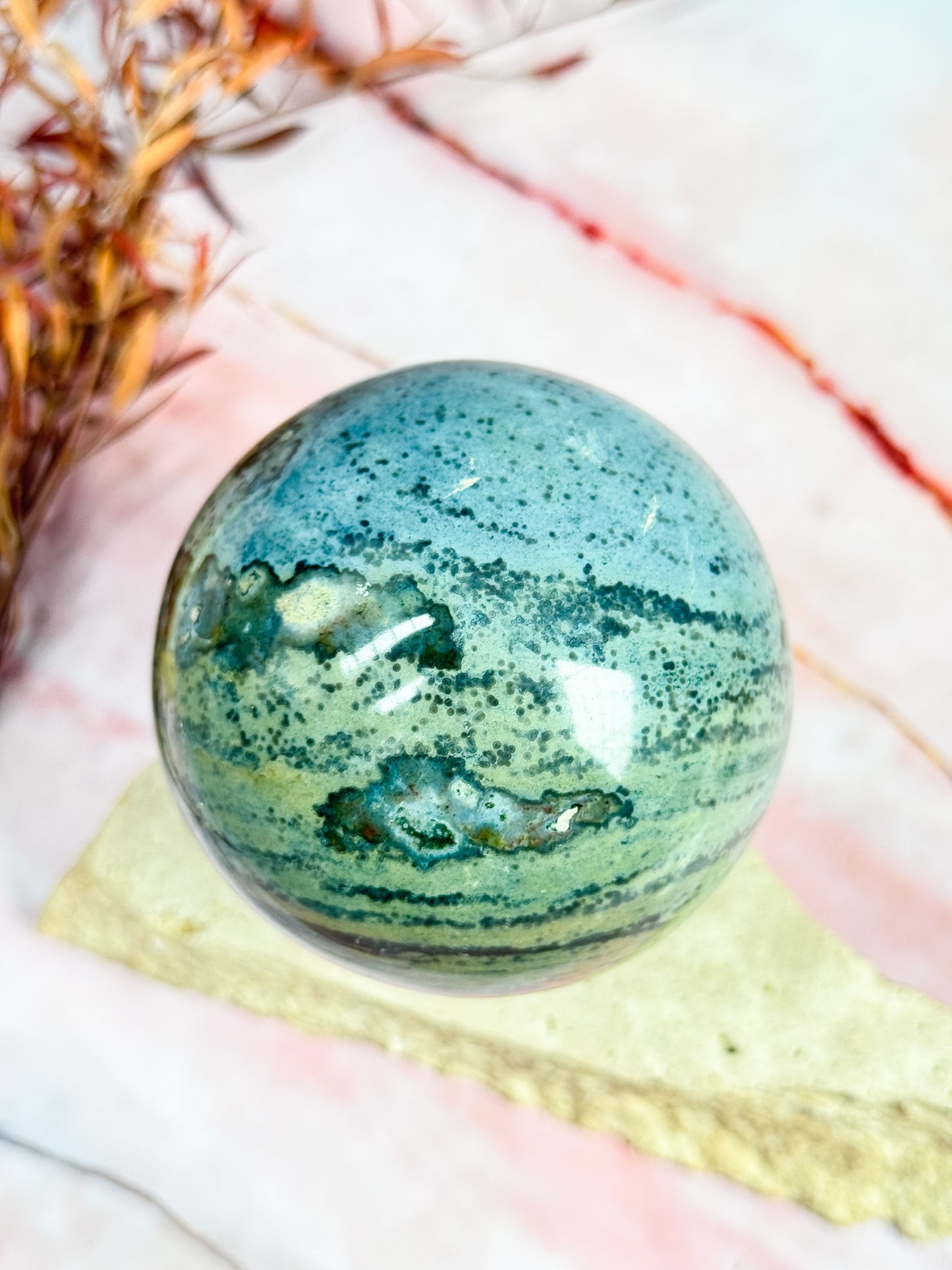 Planet Ocean Jasper Sphere