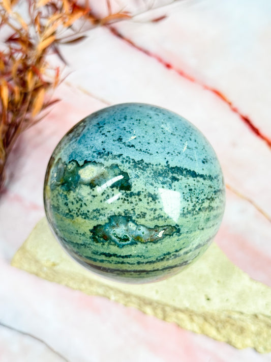 Planet Ocean Jasper Sphere