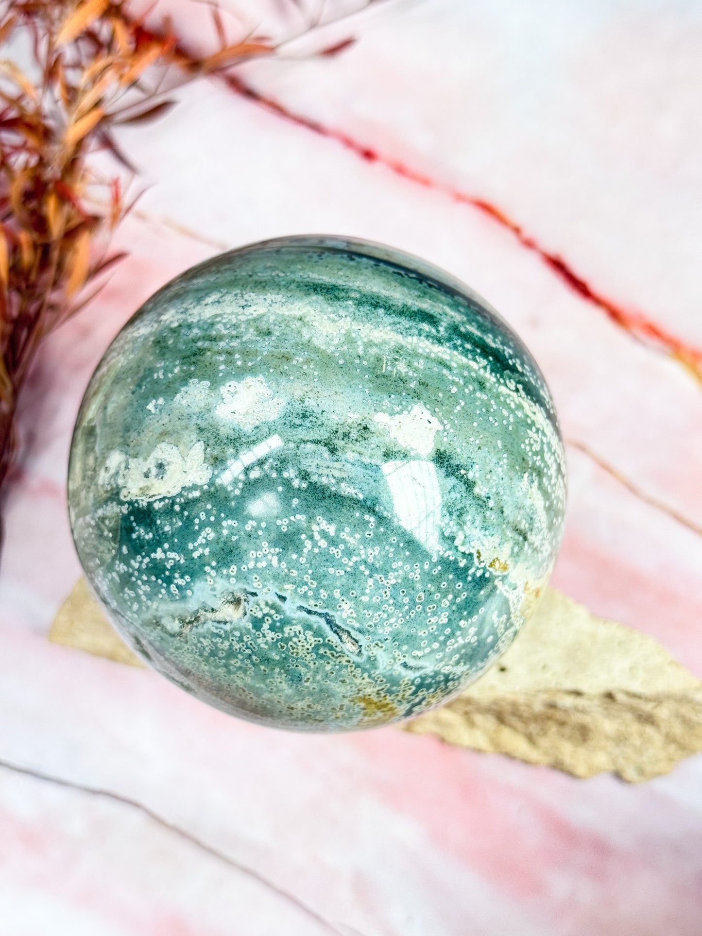 Planet Ocean Jasper Sphere