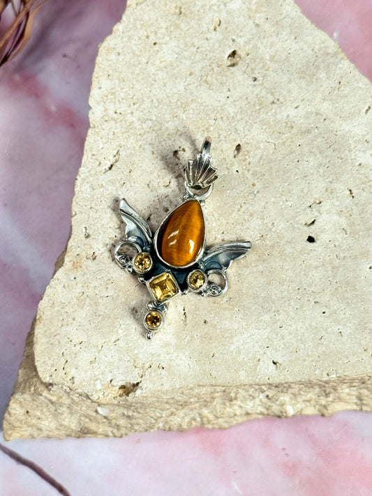 Tigers Eye Angel Pendant