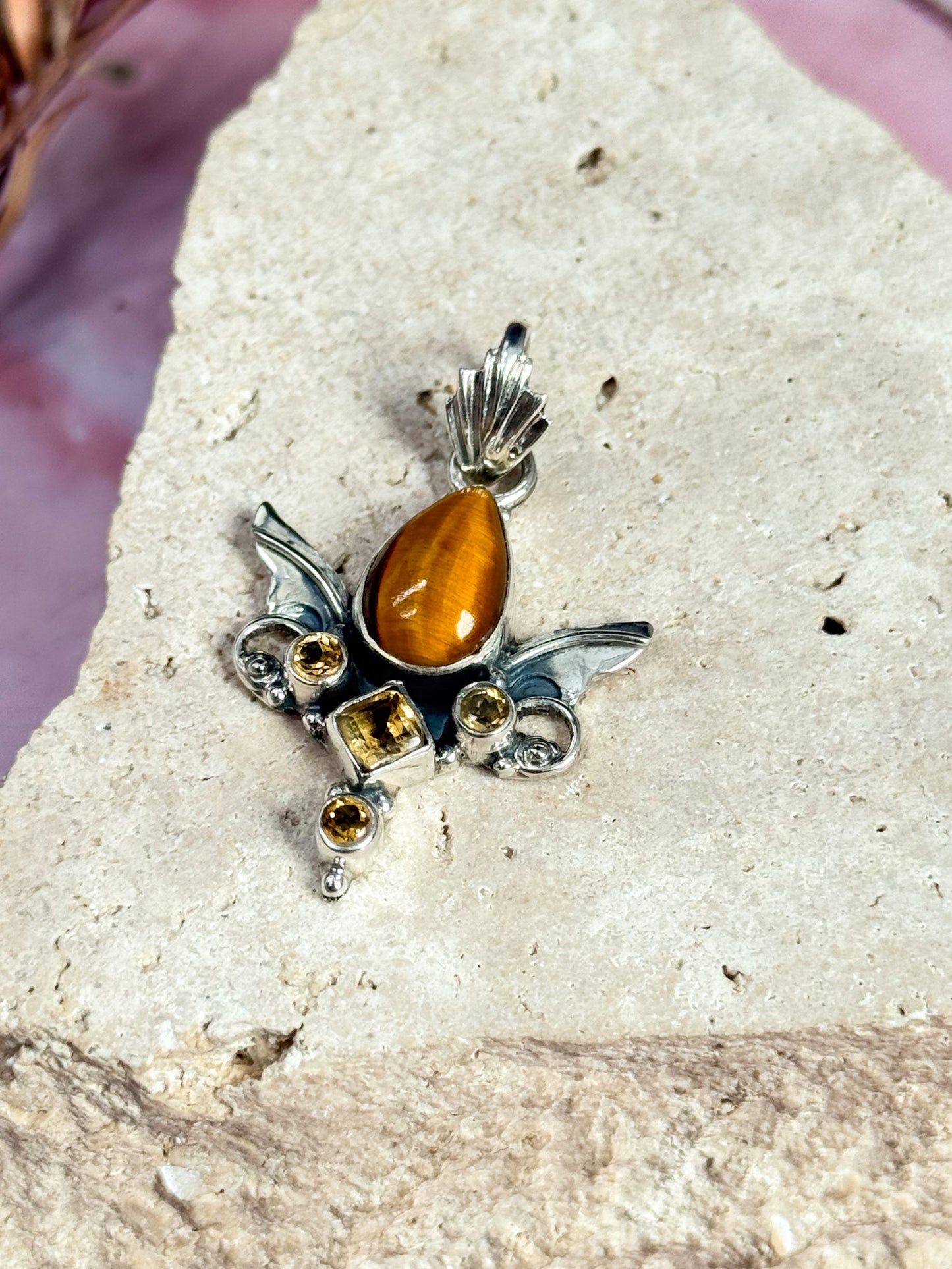 Tigers Eye Angel Pendant