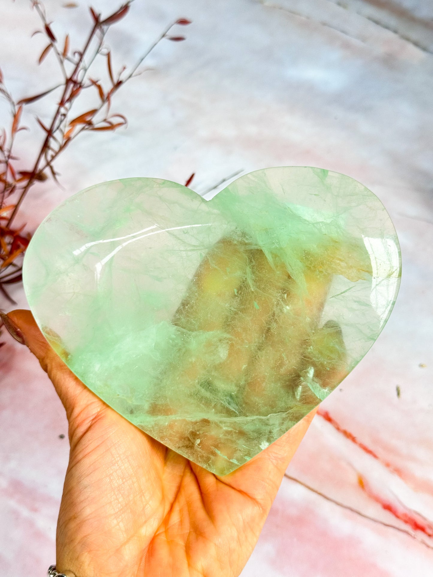 Green Fluorite Heart