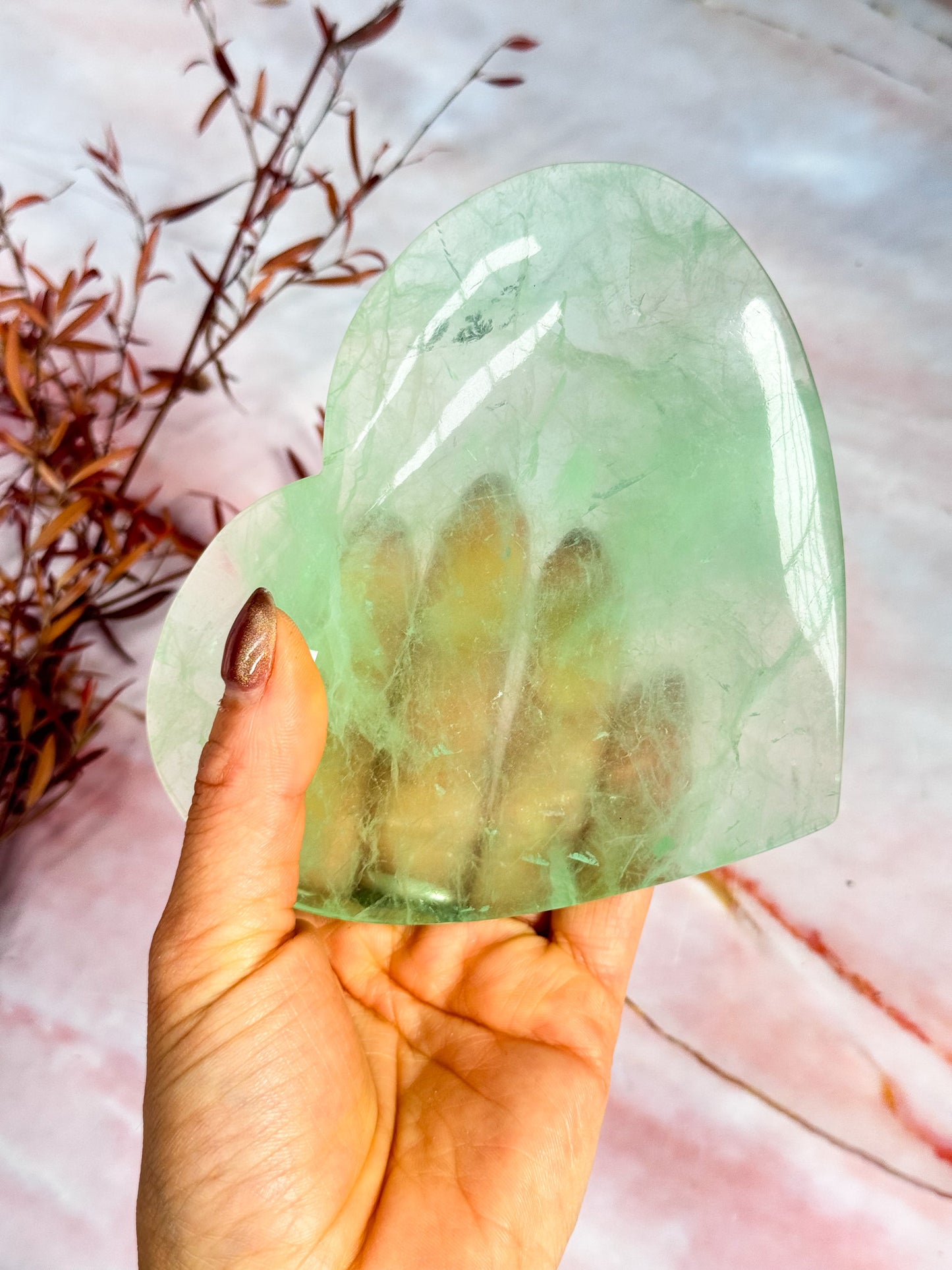 Green Fluorite Heart