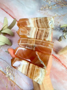 Honey Calcite Points
