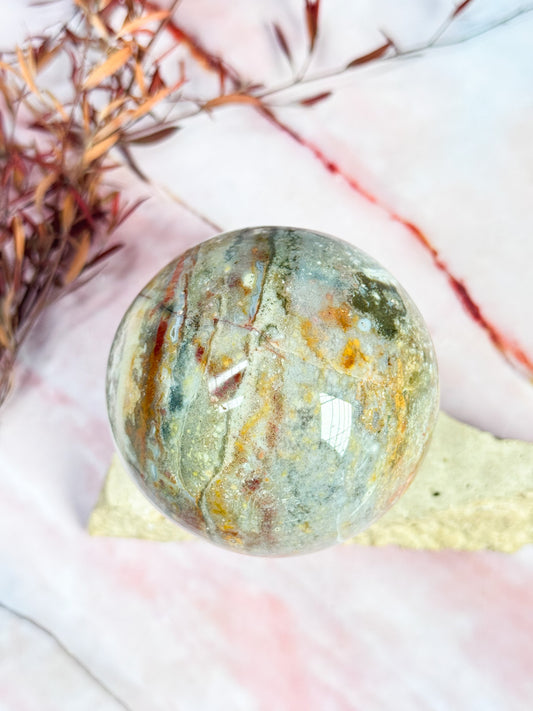 Pastel Ocean Jasper Sphere
