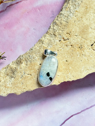 Moonstone Pendant with Tourmaline