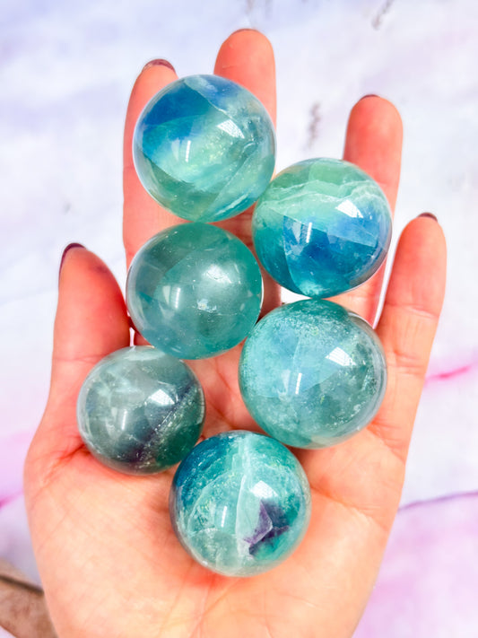 Blue Fluorite Spheres