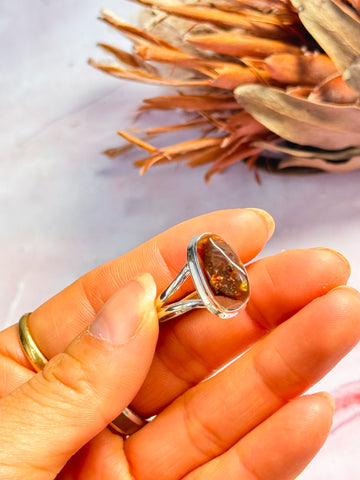 Mexican Fire Agate Ring - Size 9