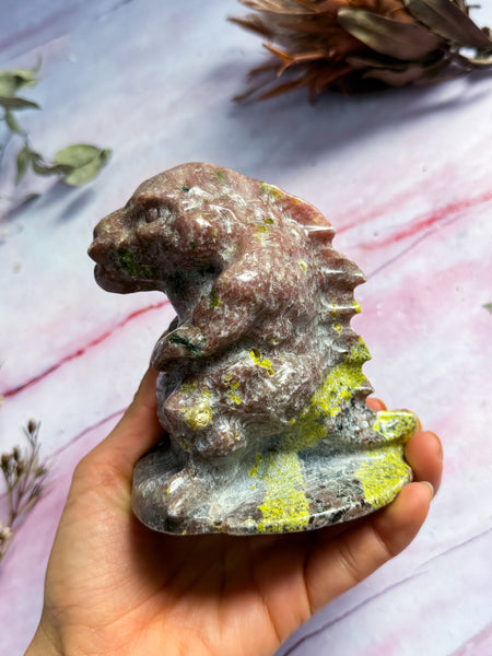 Plum Blossom Jade Godzilla Carving