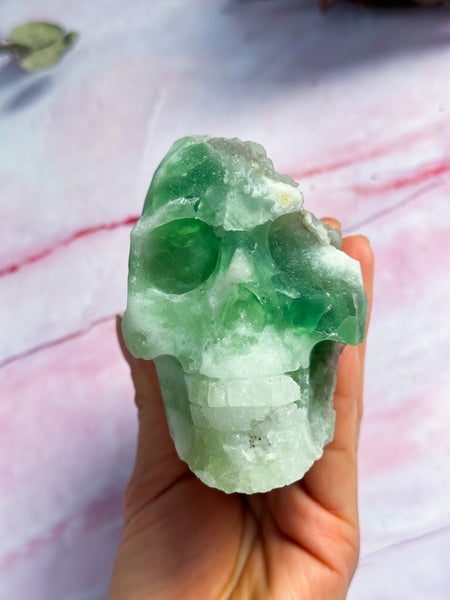 Half-Rough Fluorite Skull