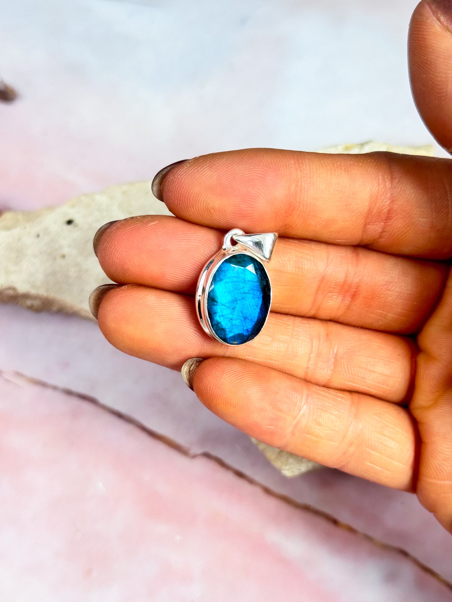 Faceted Labradorite Pendants