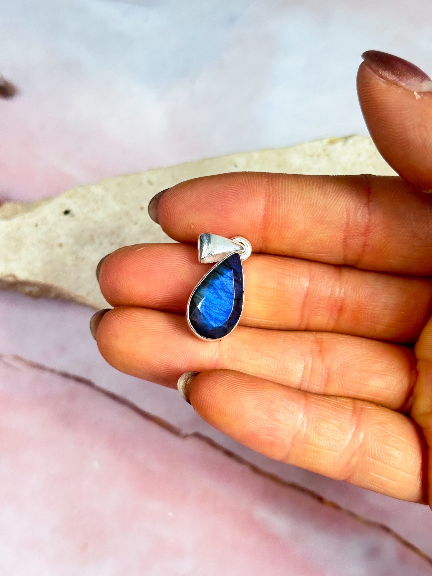 Faceted Labradorite Pendants