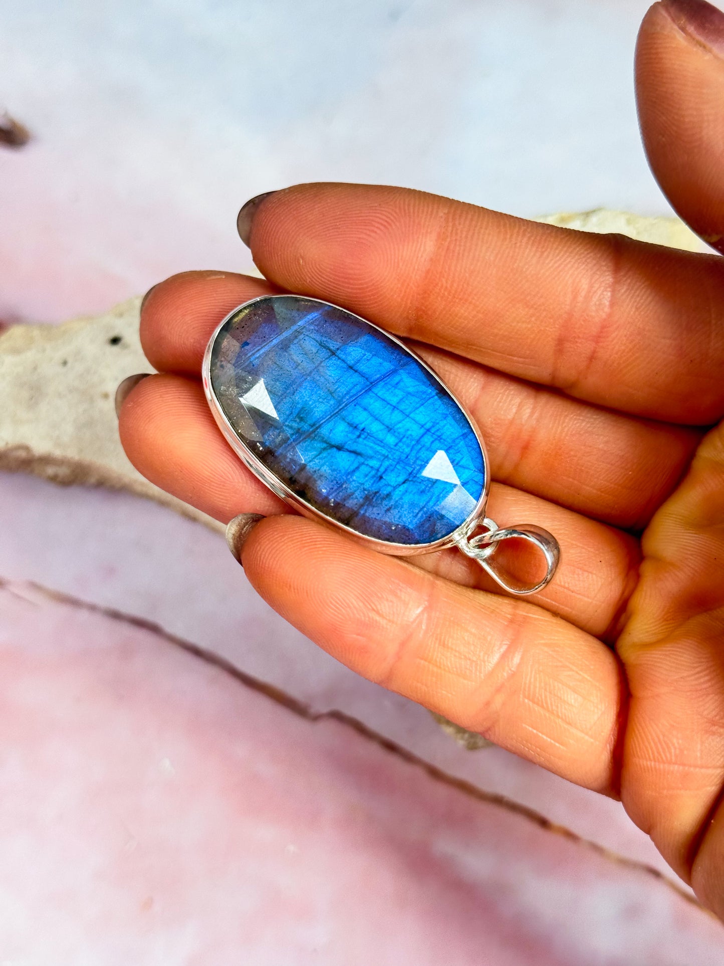 Faceted Labradorite Pendants