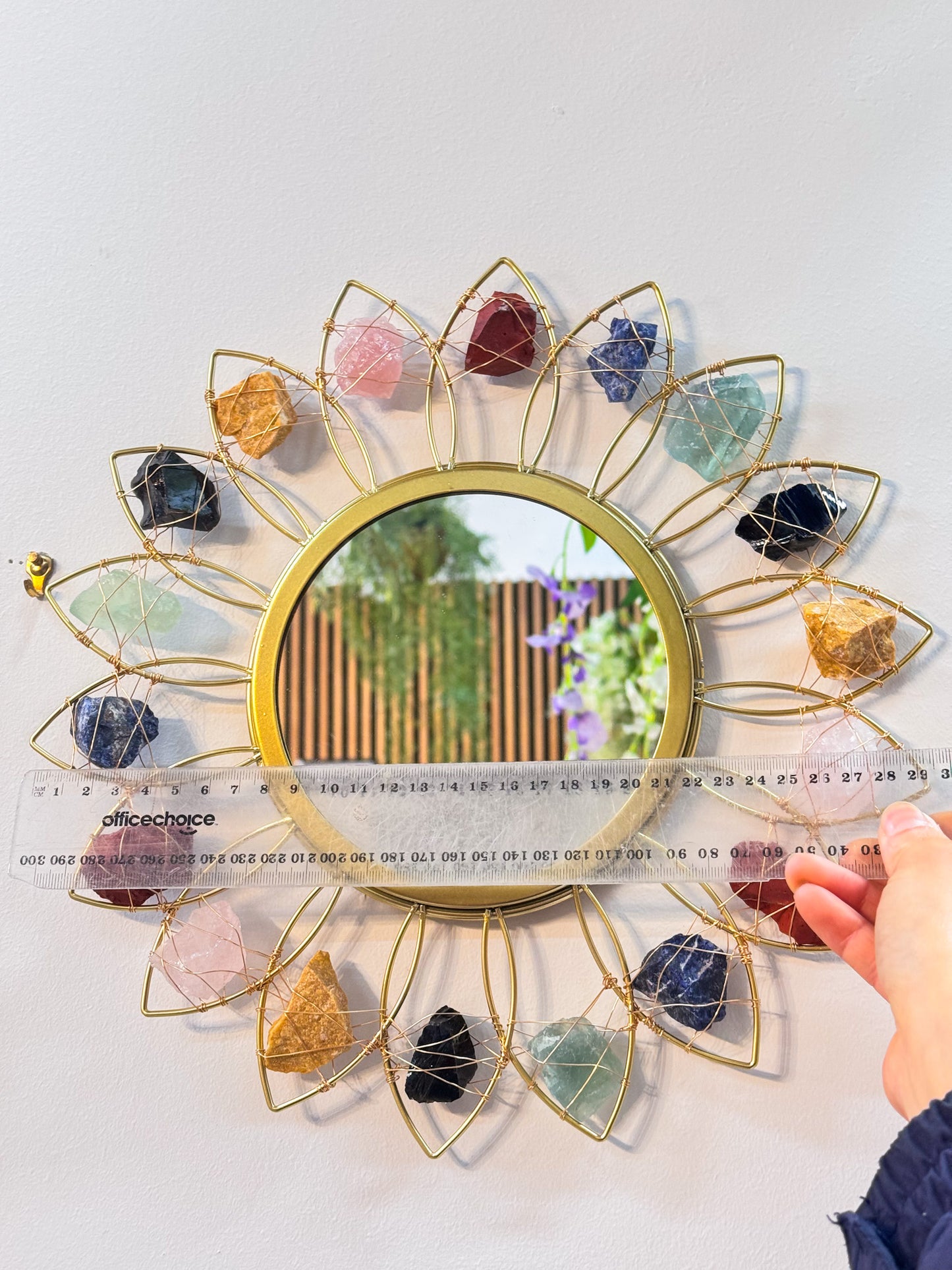 Rough Crystal Daisy Mirror