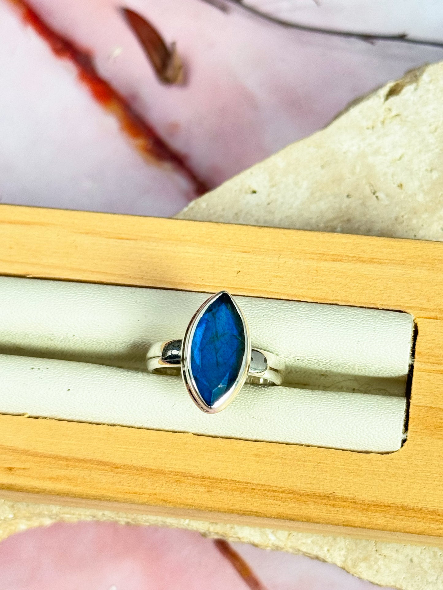 Faceted Labradorite Rings