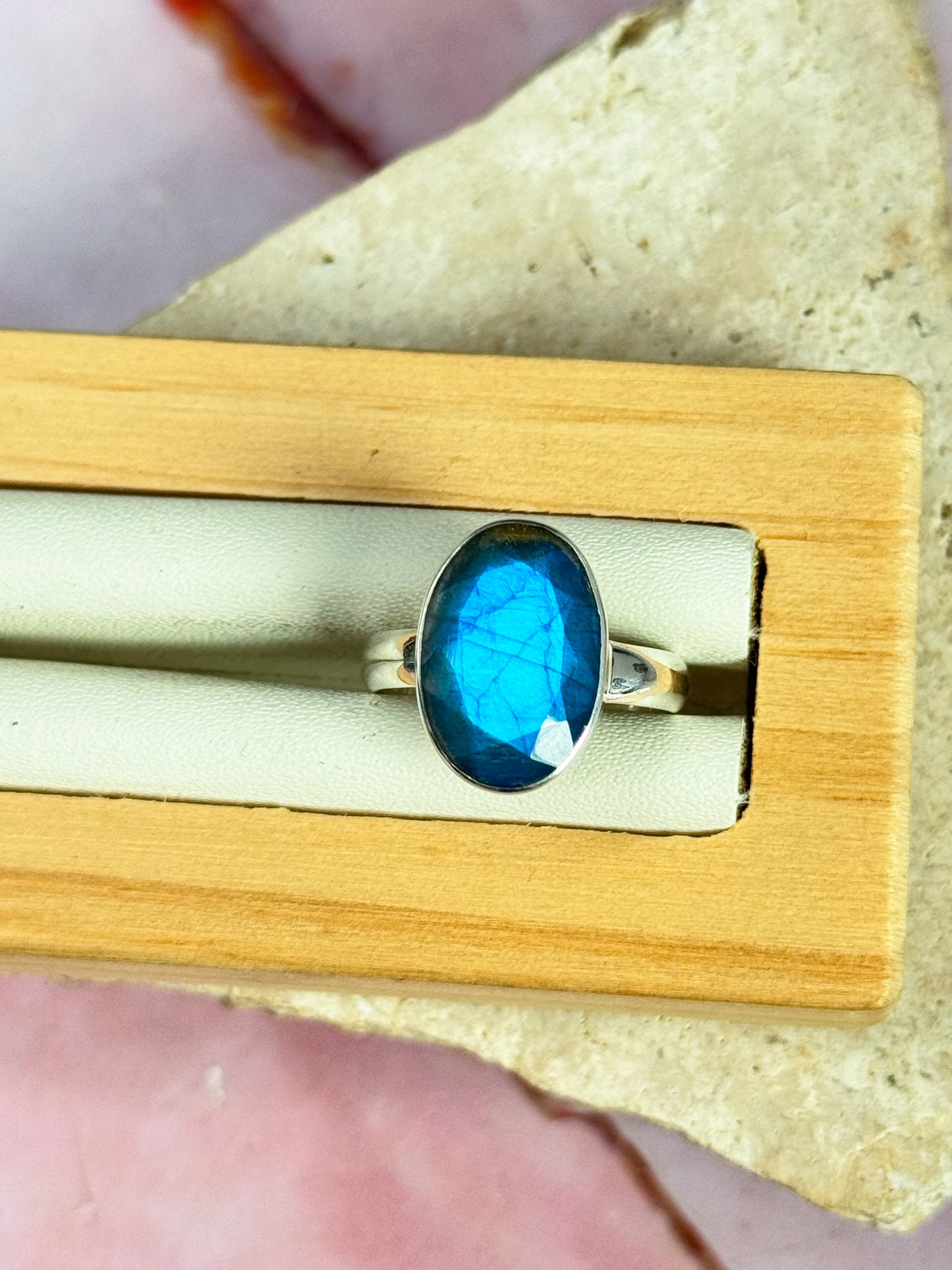 Faceted Labradorite Rings