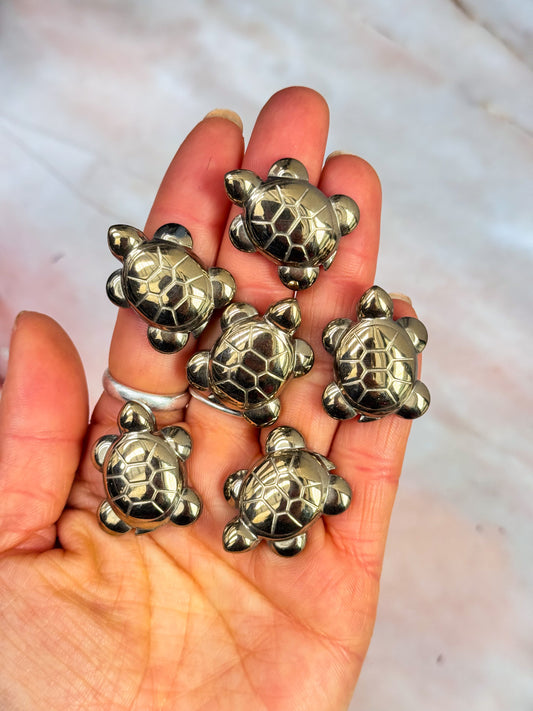 Chalcopyrite Turtle Carvings