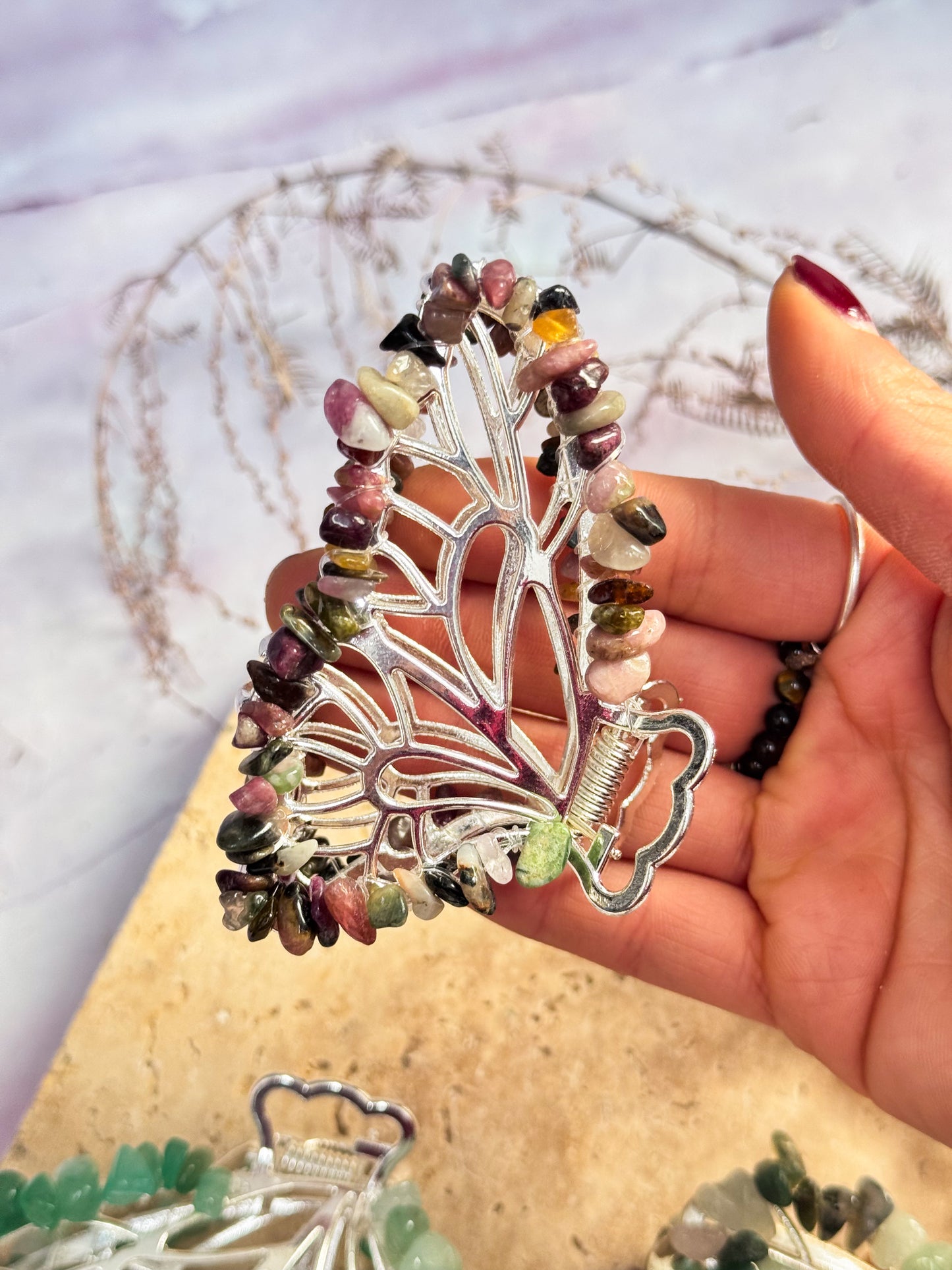Crystal Butterfly Hair Clips