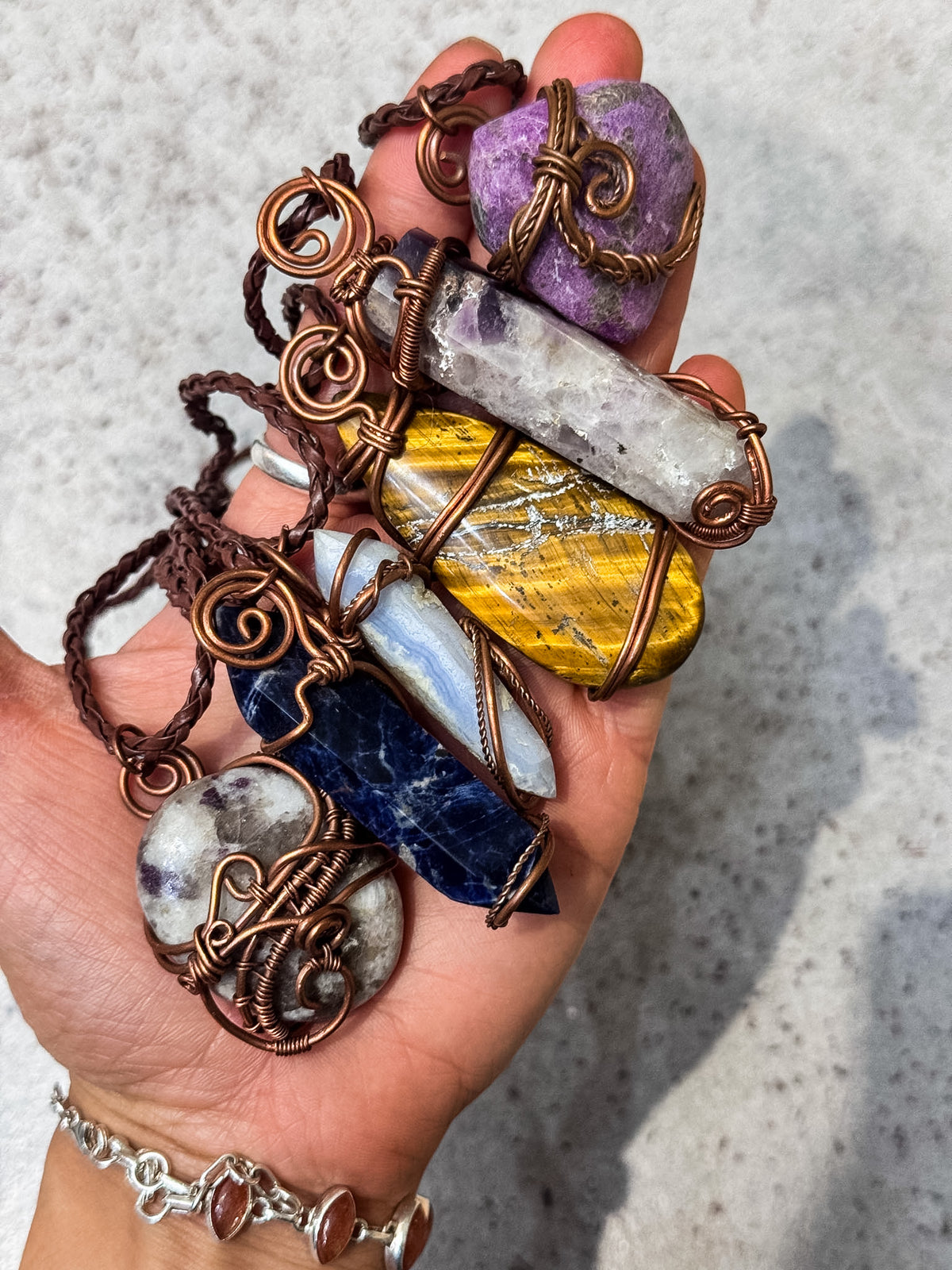 Copper Wire Wrapped Necklaces