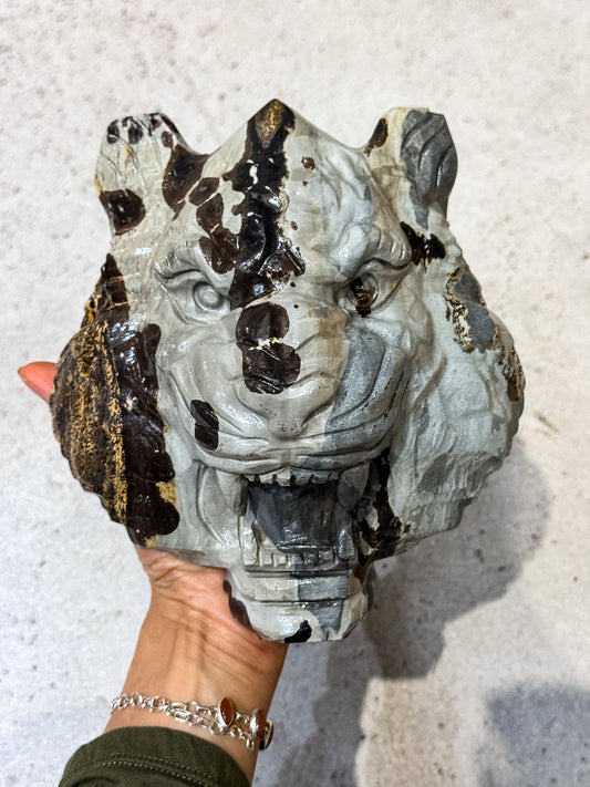 Picture Jasper Tiger Carving